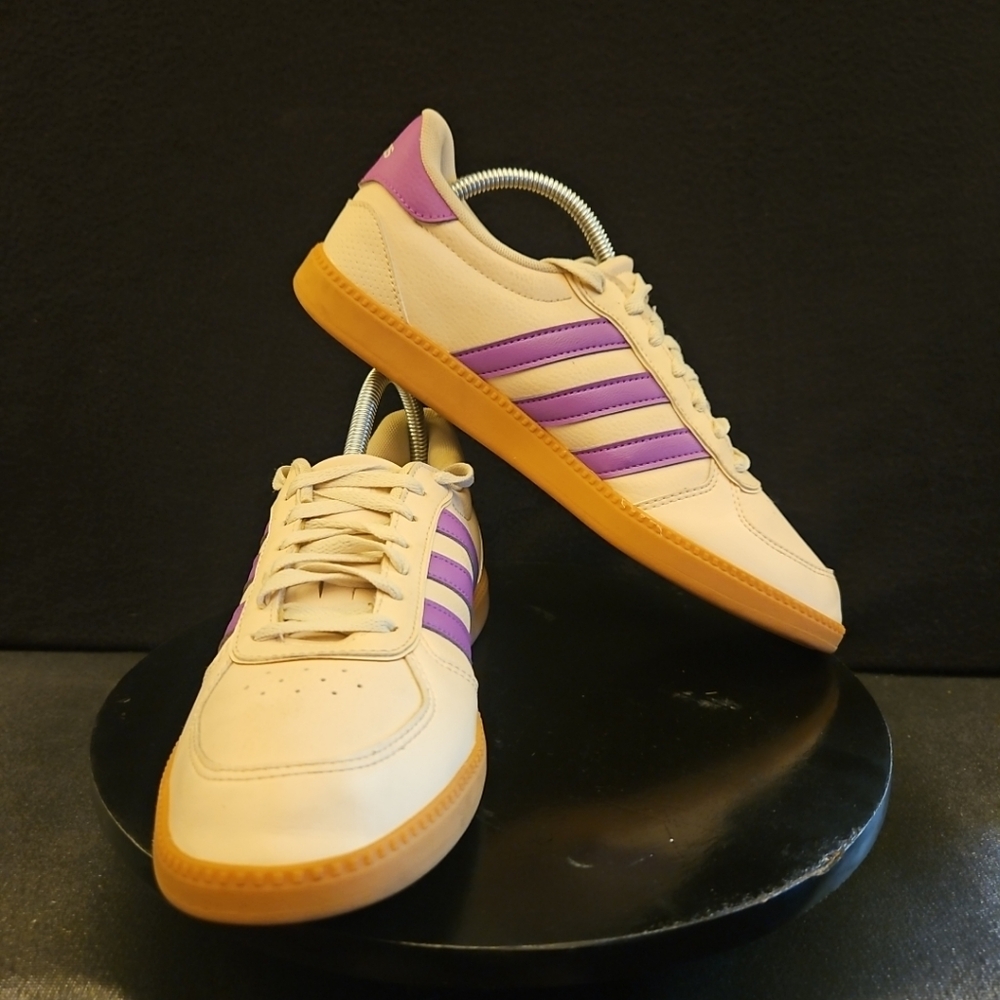 Adidas Breaknet Sleek Lace Up Mens Offโ White, Purple Sneakers
